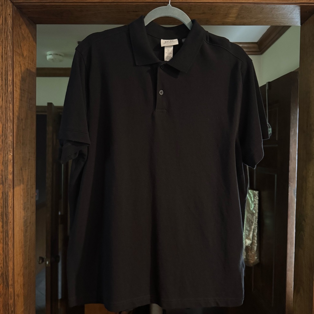 H&M Essentials Solid Black Polo